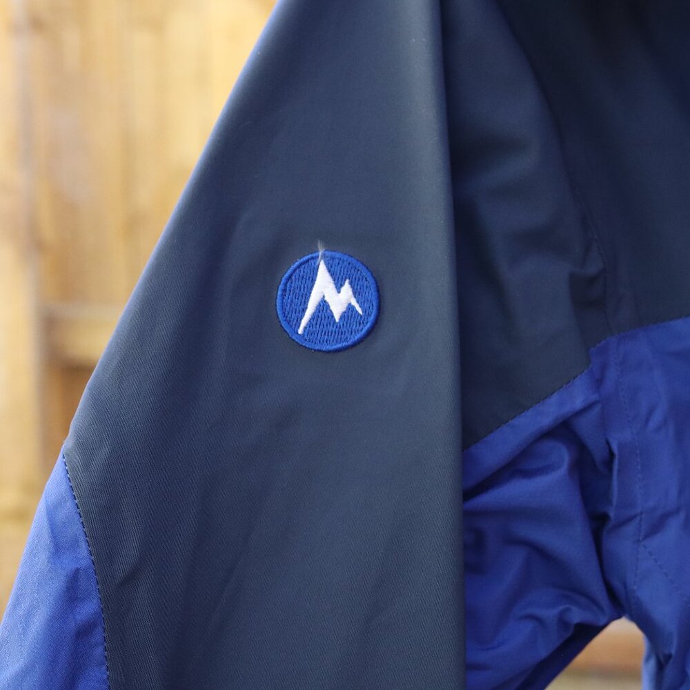 Marmot Works Precip Blue Hooded Waterproof Rain Jacket Women’s Size Small - Picture 3 of 10